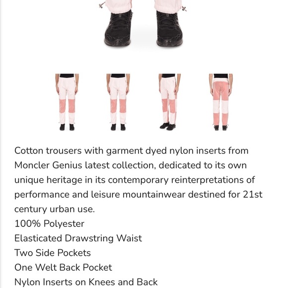 NWT Rare MONCLER 1952 Genius Pantalone Sportivo Sport Track Pants 50 L - Picture 15 of 15